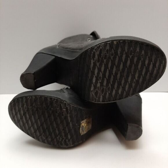 ALDO Canvas Lace-Up High Heel Fold-Over Ankle Boots Sz 8 - 8.5 - Picture 14 of 15